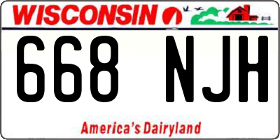 WI license plate 668NJH
