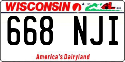 WI license plate 668NJI