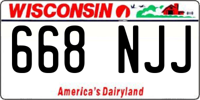 WI license plate 668NJJ