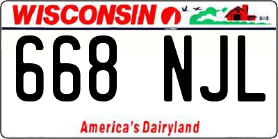 WI license plate 668NJL