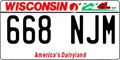 WI license plate 668NJM