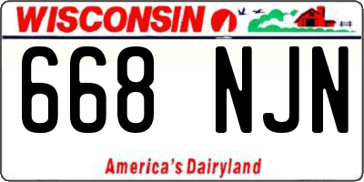 WI license plate 668NJN