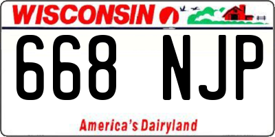 WI license plate 668NJP