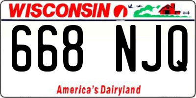WI license plate 668NJQ