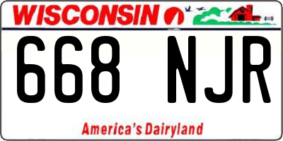 WI license plate 668NJR