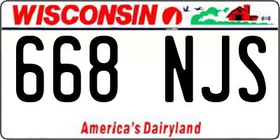 WI license plate 668NJS