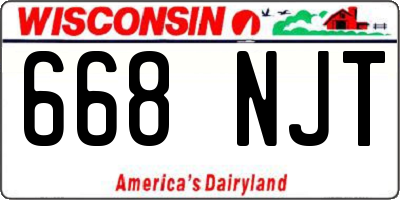 WI license plate 668NJT