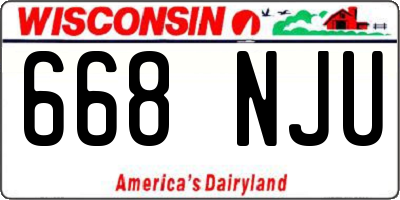WI license plate 668NJU