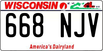 WI license plate 668NJV