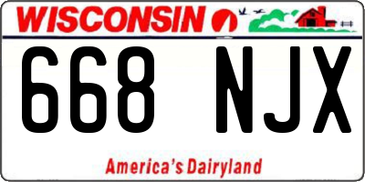 WI license plate 668NJX