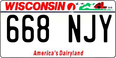 WI license plate 668NJY
