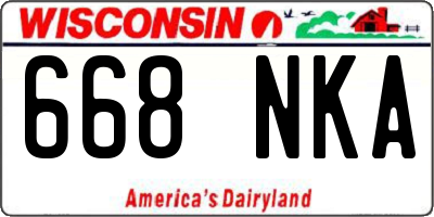 WI license plate 668NKA
