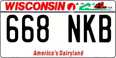 WI license plate 668NKB