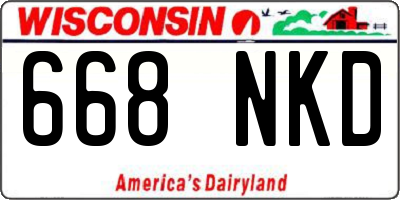 WI license plate 668NKD