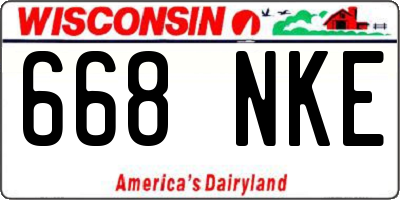 WI license plate 668NKE