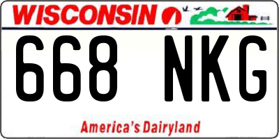 WI license plate 668NKG