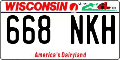 WI license plate 668NKH