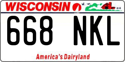 WI license plate 668NKL