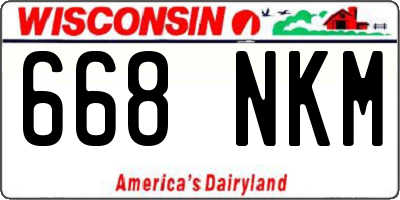 WI license plate 668NKM