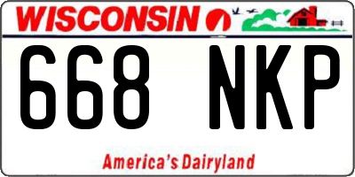 WI license plate 668NKP