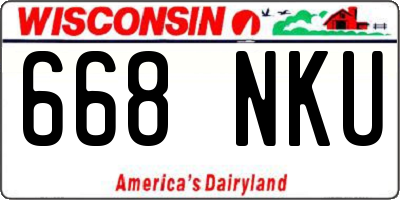 WI license plate 668NKU