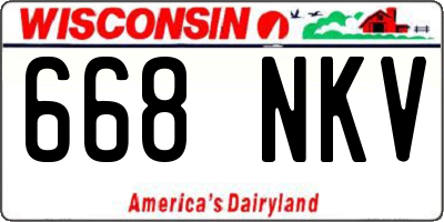 WI license plate 668NKV