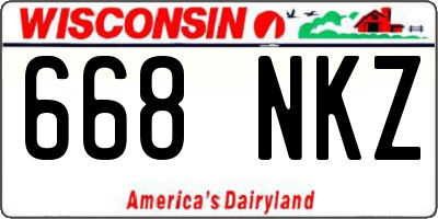 WI license plate 668NKZ