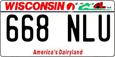 WI license plate 668NLU