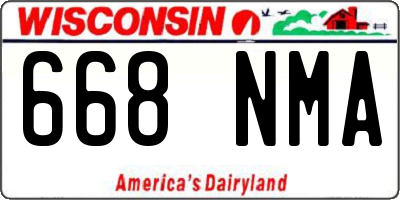 WI license plate 668NMA