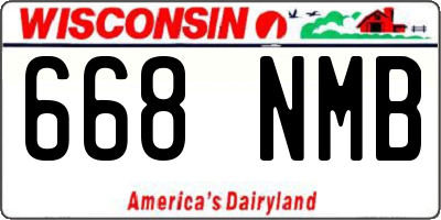 WI license plate 668NMB