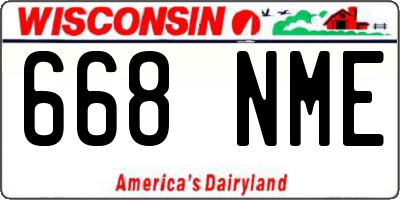 WI license plate 668NME