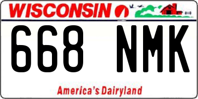 WI license plate 668NMK