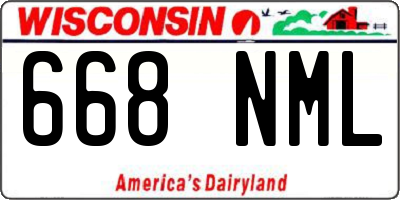 WI license plate 668NML