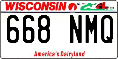 WI license plate 668NMQ