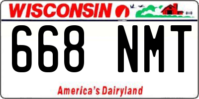 WI license plate 668NMT