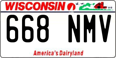 WI license plate 668NMV
