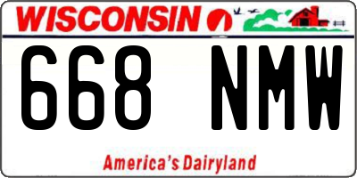 WI license plate 668NMW