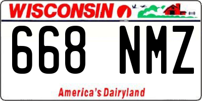 WI license plate 668NMZ