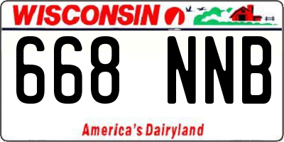 WI license plate 668NNB