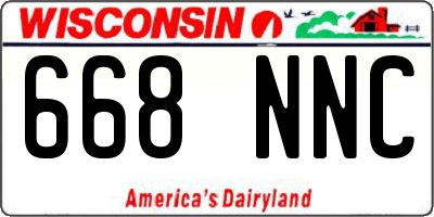 WI license plate 668NNC
