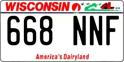 WI license plate 668NNF