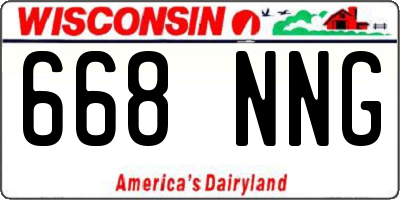 WI license plate 668NNG