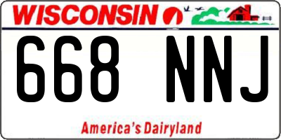 WI license plate 668NNJ