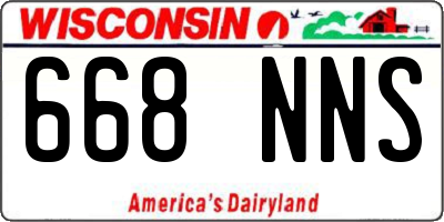 WI license plate 668NNS