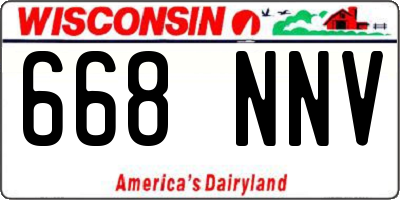 WI license plate 668NNV