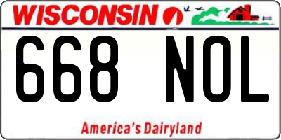 WI license plate 668NOL