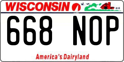 WI license plate 668NOP