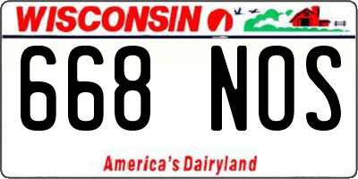 WI license plate 668NOS