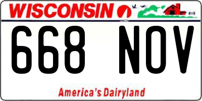 WI license plate 668NOV