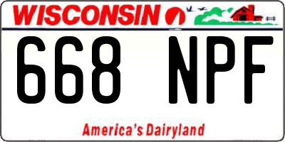 WI license plate 668NPF